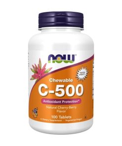 Alternative view of Vitamin C-500 s okusom trešnje NOW, 500 mg (100 tableta za žvakanje)