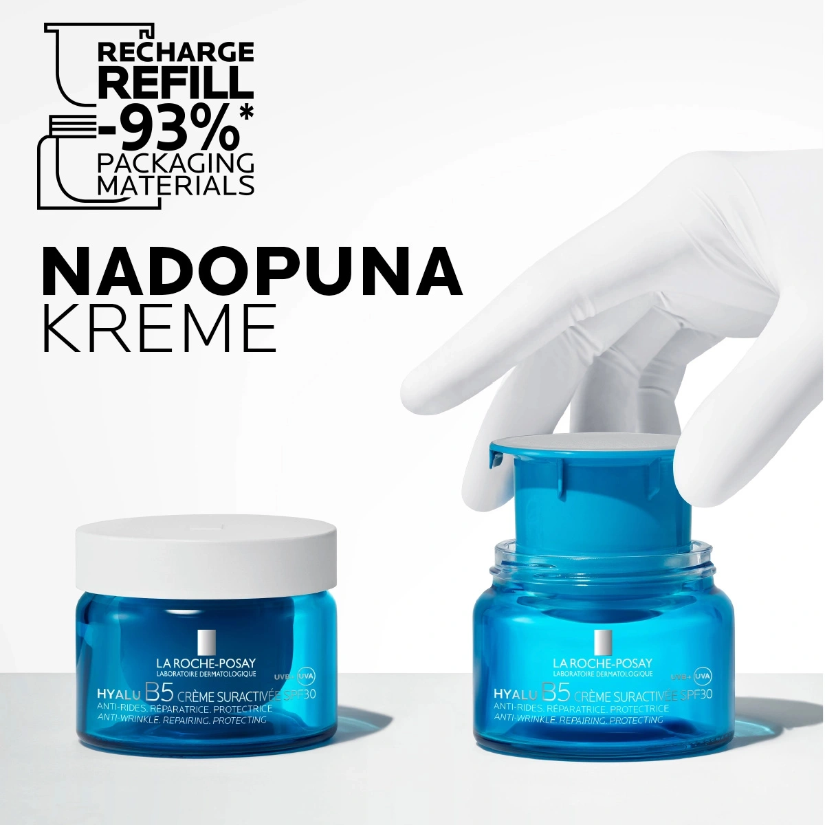 La Roche-Posay Hyalu B5 visokoučinkovita krema SPF 30, 50 ml REFILL - Slika 4