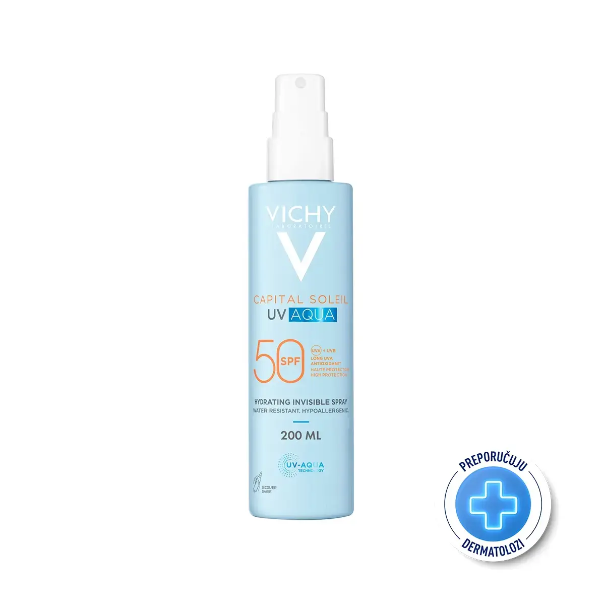 Vichy Capital Soleil UV Aqua sprej za lice i tijelo SPF 50, 200 ml - Slika 2
