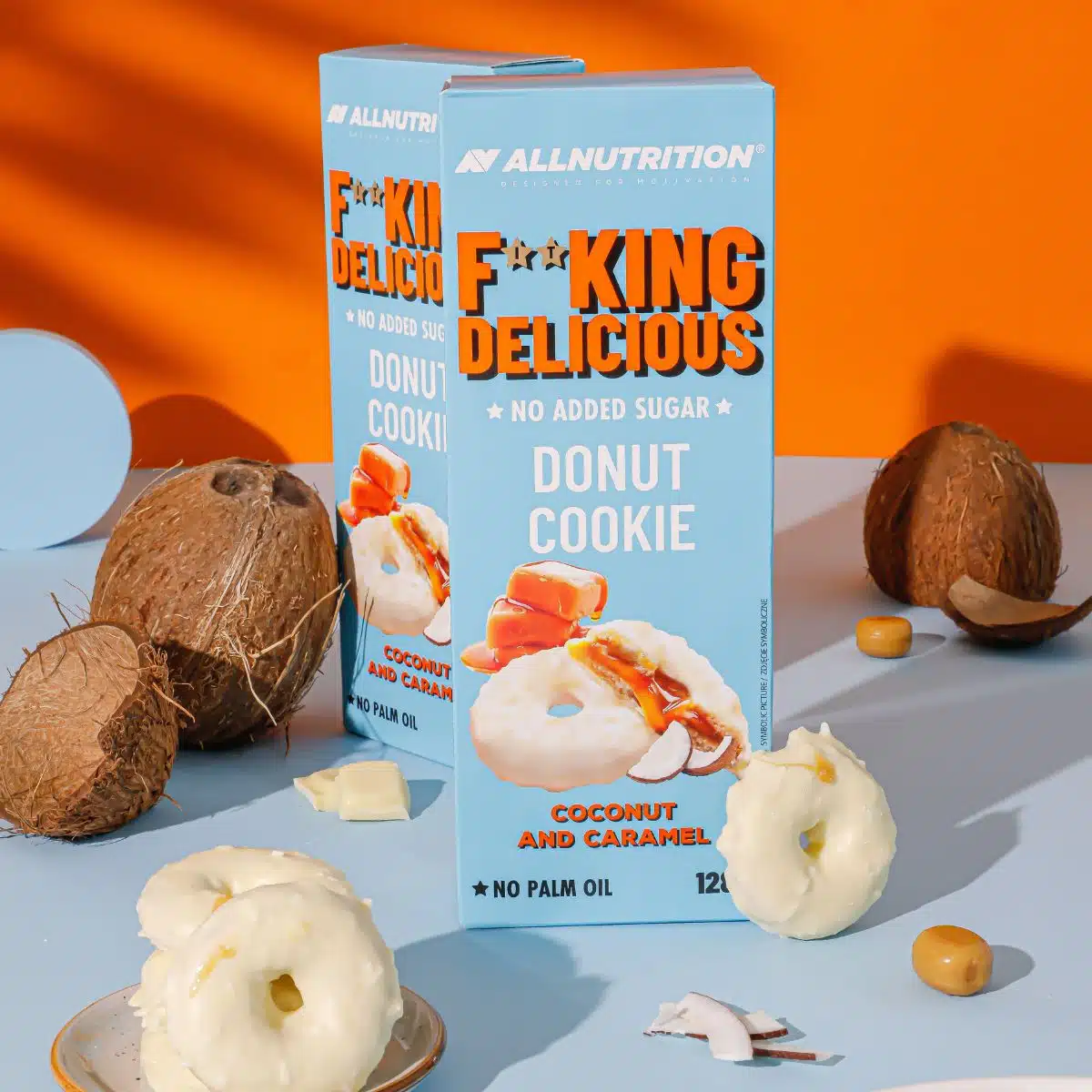 Donut cookie kokos-karamela 128g, AllNutrition