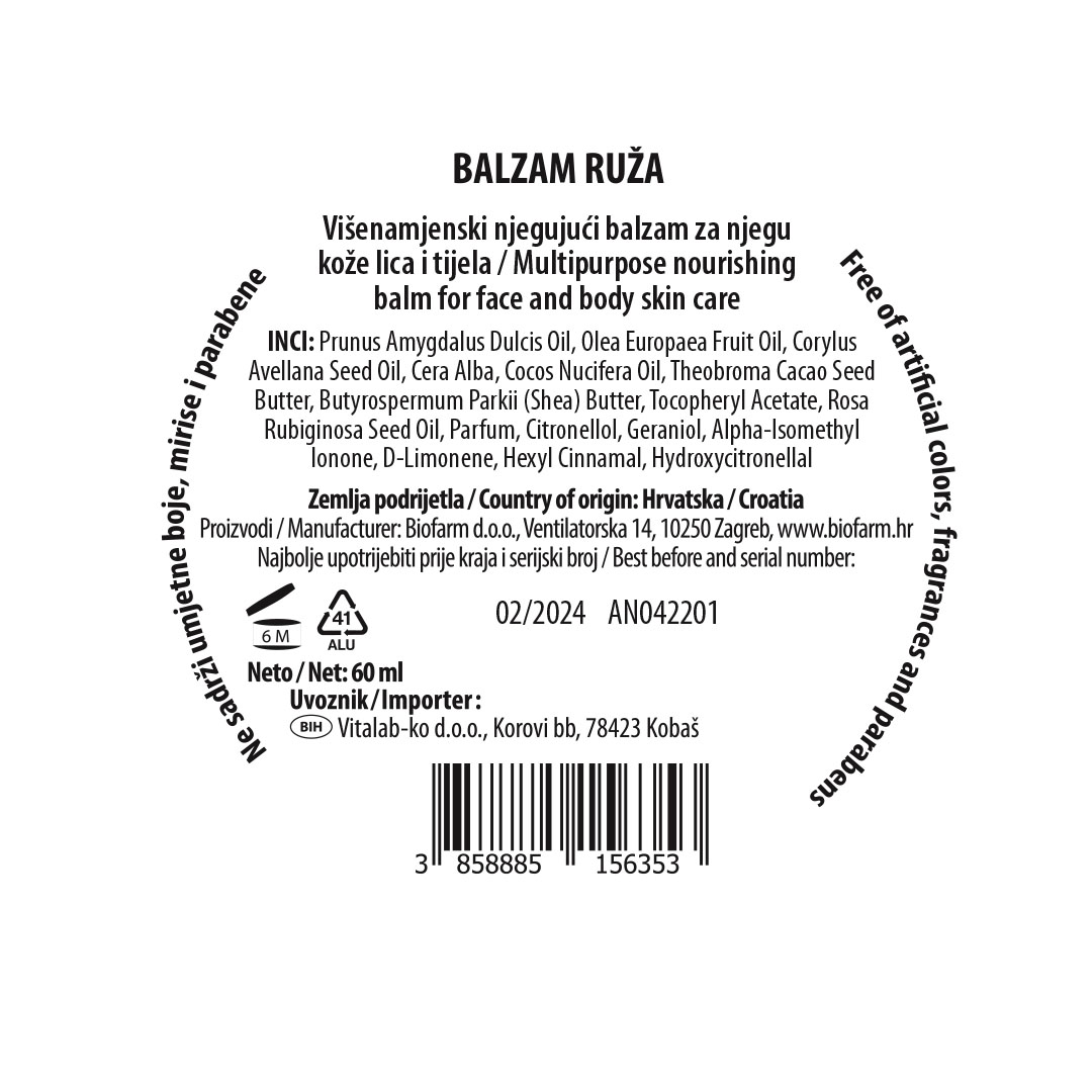 Poklon paket krema za ruke 60ml + balzam za tijelo Ruža 60ml - Slika 6