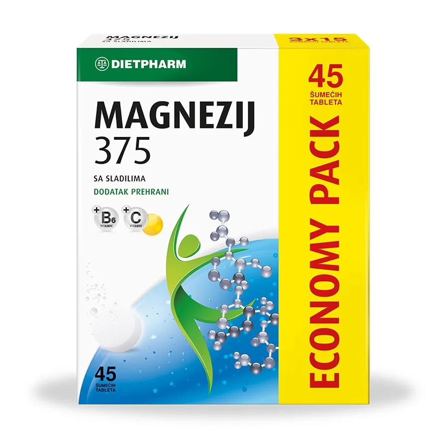 Magnezij 375 šumeće tablete a45 - Slika 2