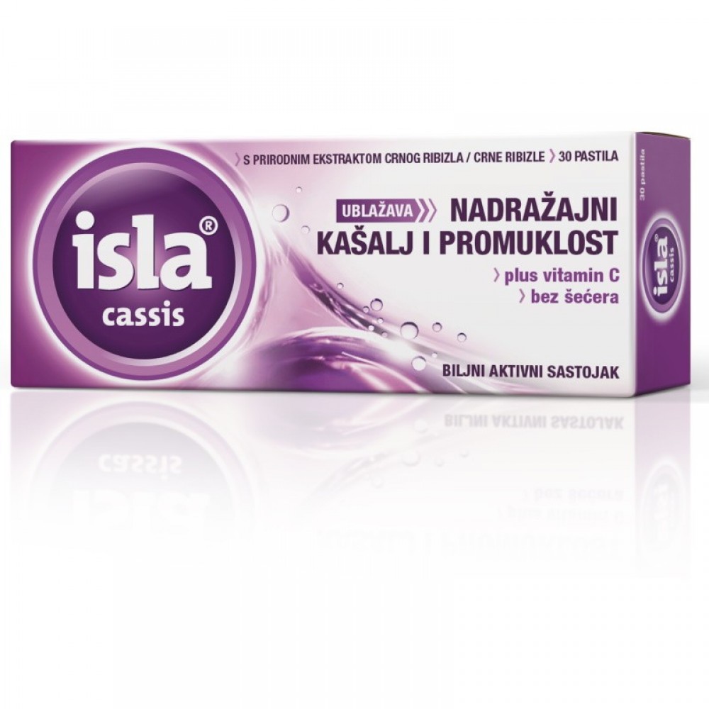 Isla Cassis pastile za grlo,kašalj i promuklost sa vitaminom C a 30 pastila - Slika 2