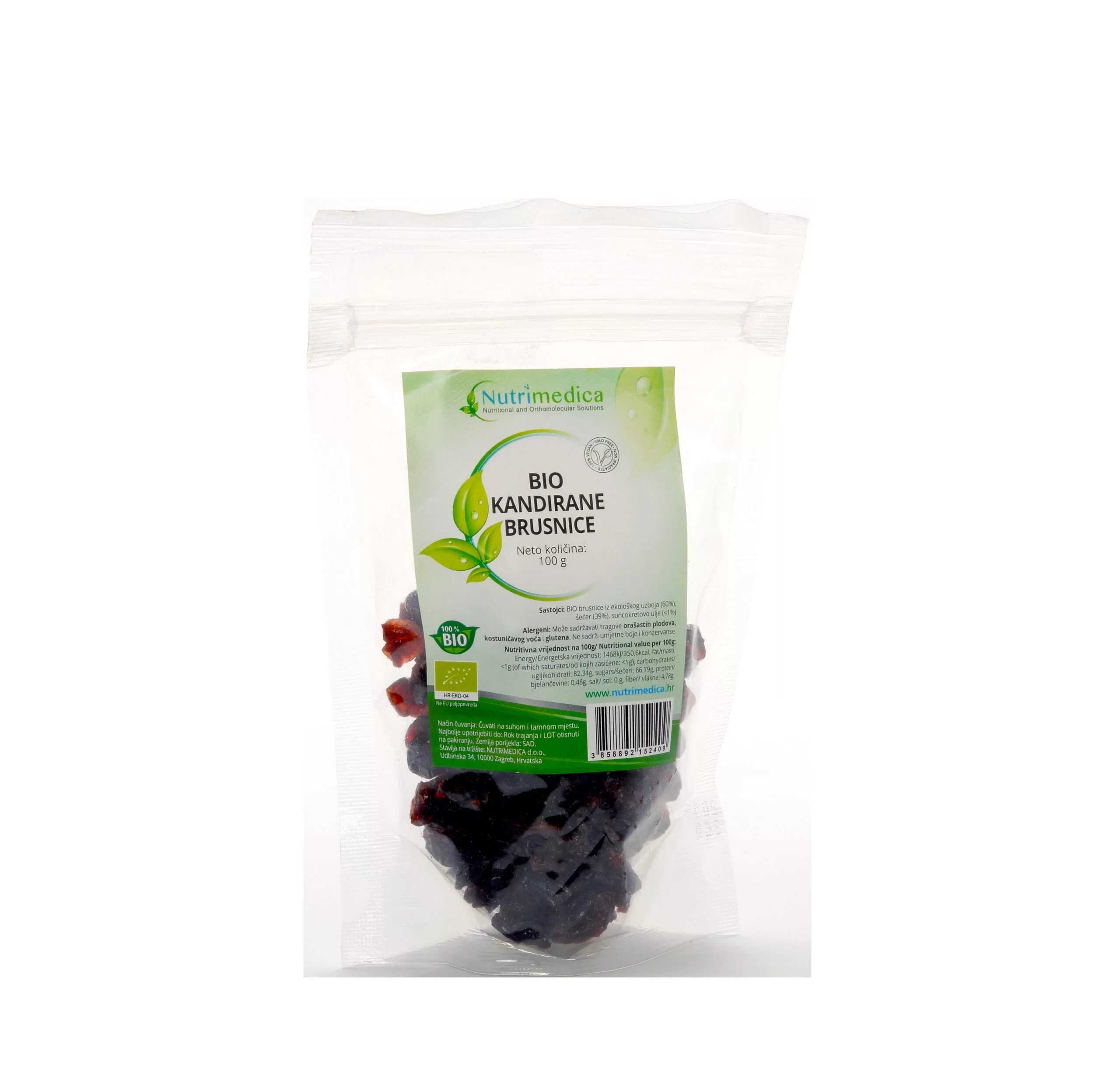 Bio kandirane brusnice 100 g - Slika 2