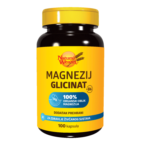 Magnezij glicinat + B6 100 kapsula Natural Wealth - Slika 2